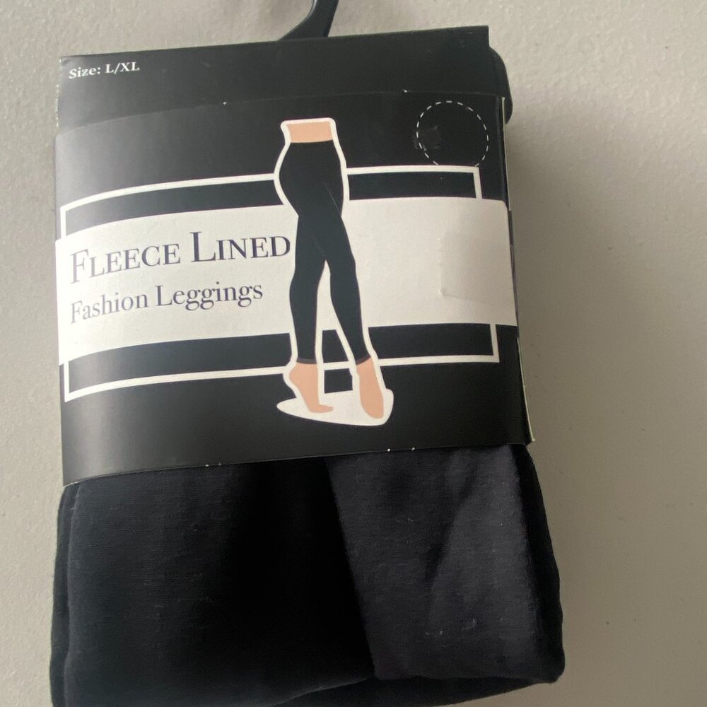 Gold Medal Leggings Women (L/XL 135-185 LBS) Black Seamless Fleece Lined NWT